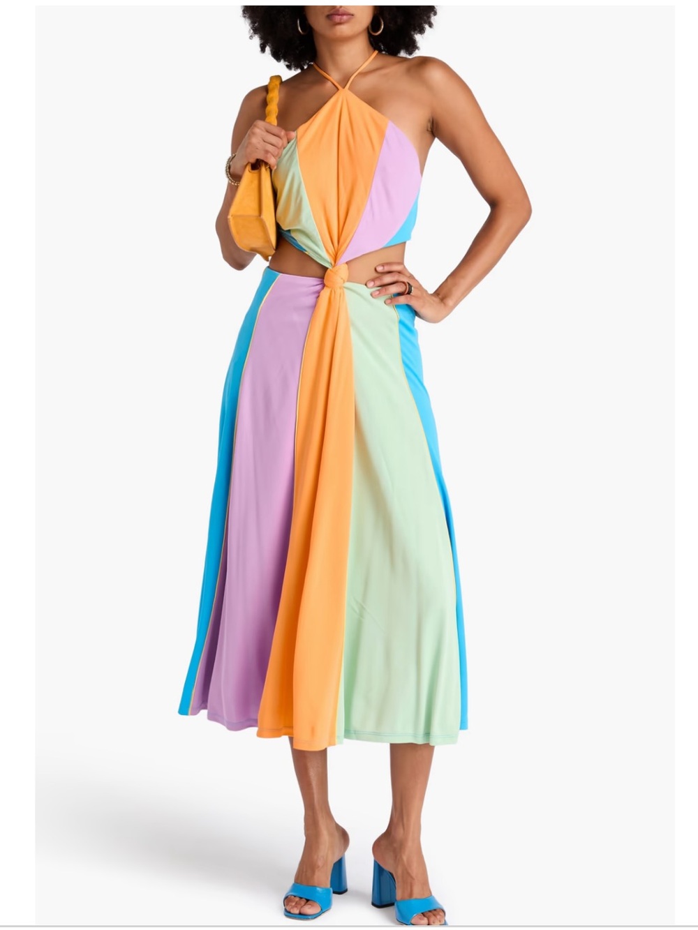 Farm Rio Cutout Color-Block Jersey Midi Dress Size Large NWT